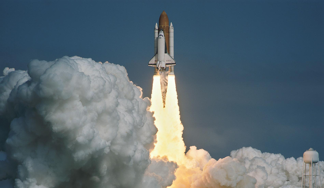 Space shuttle launching