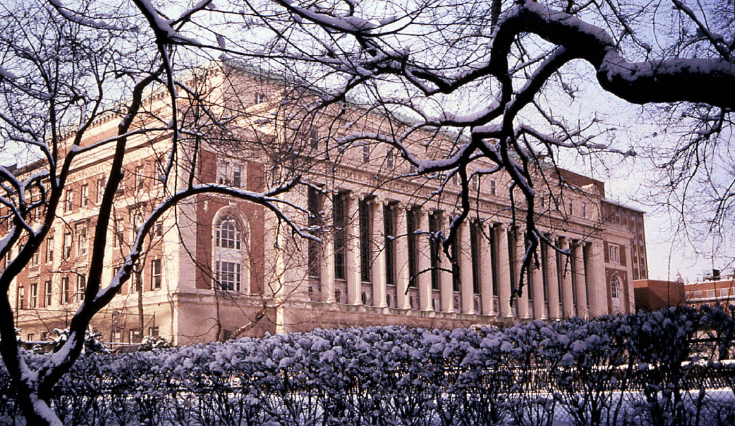 Butler Library in the snow