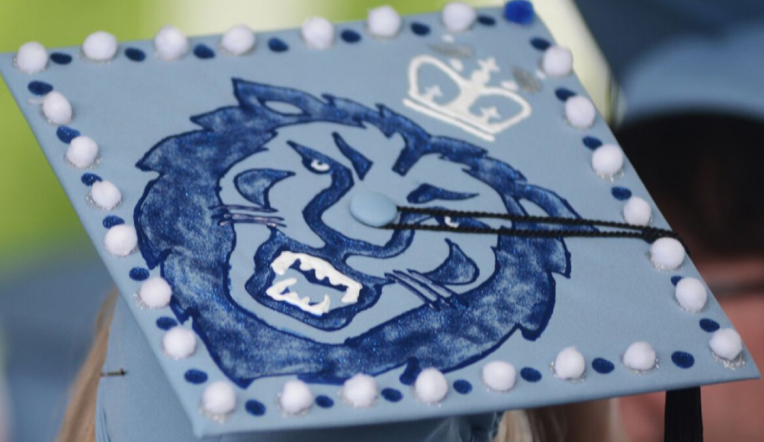 Decorated Columbia graduation cap