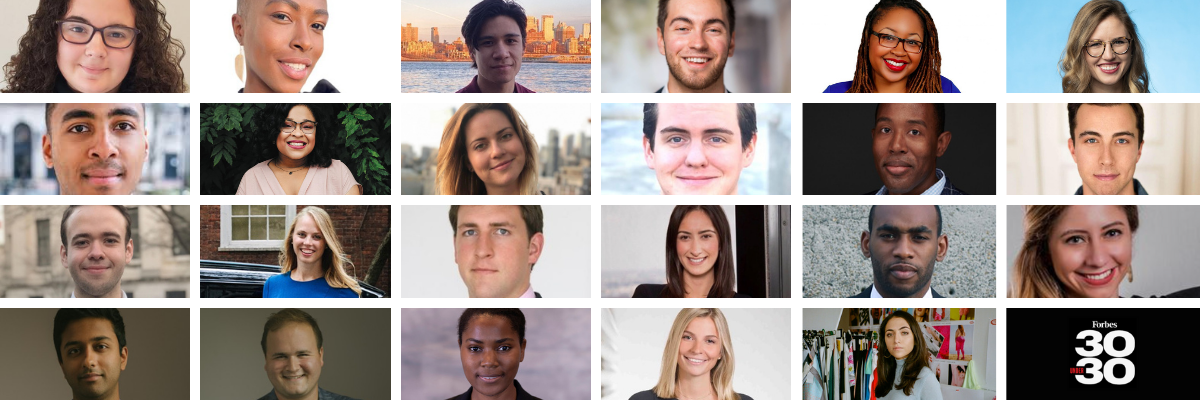 Forbes 30 Under 30 2021 Collage of Recipients